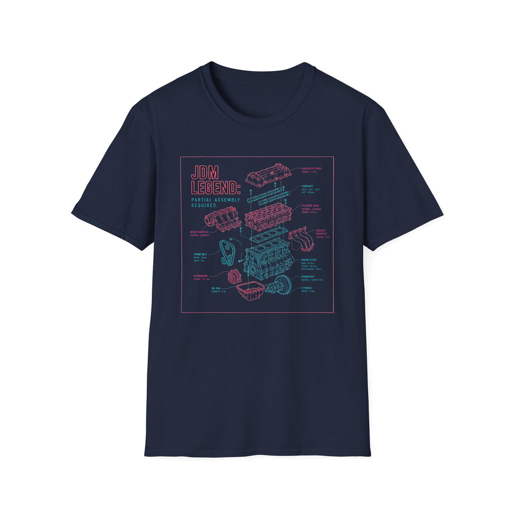 JDM Legend Engine Schematic T-Shirt