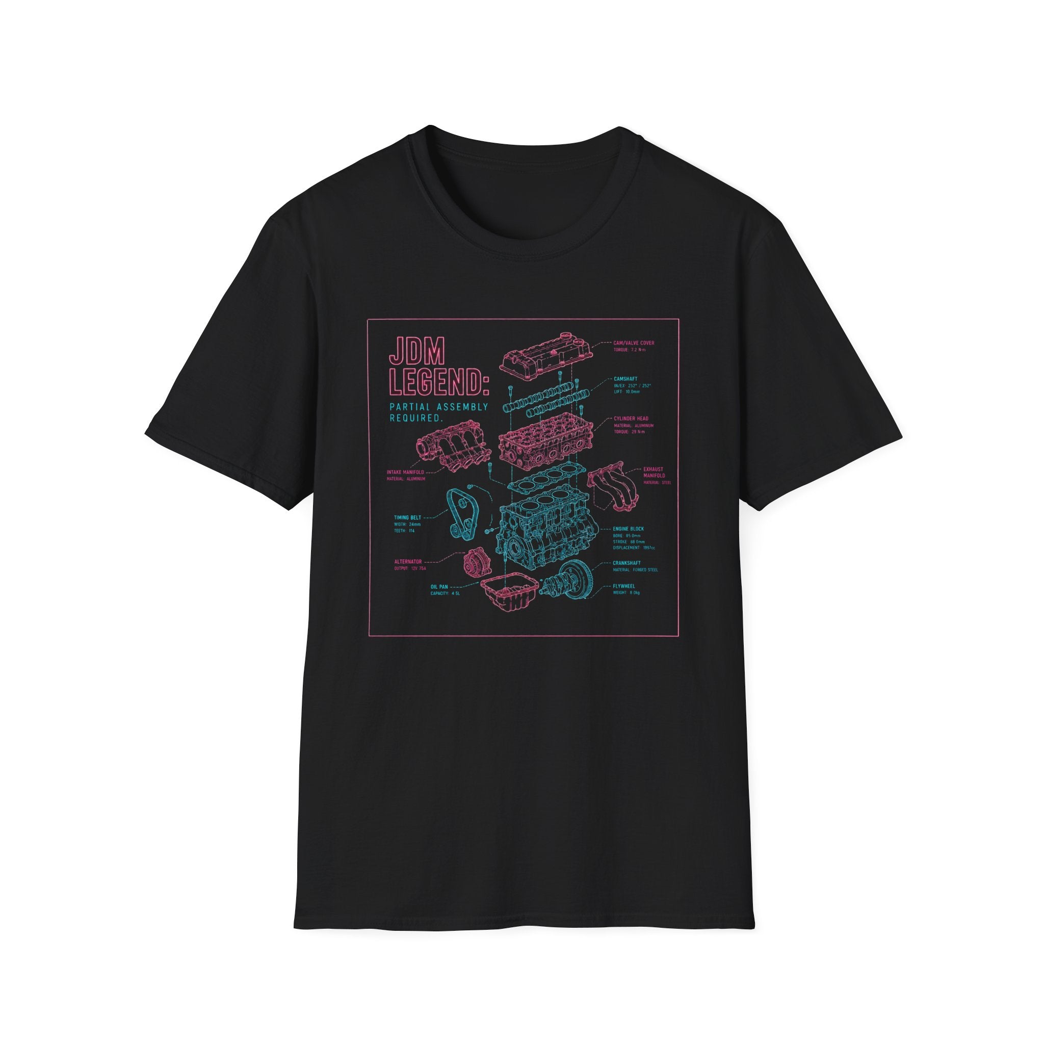 JDM Legend Engine Schematic T-Shirt
