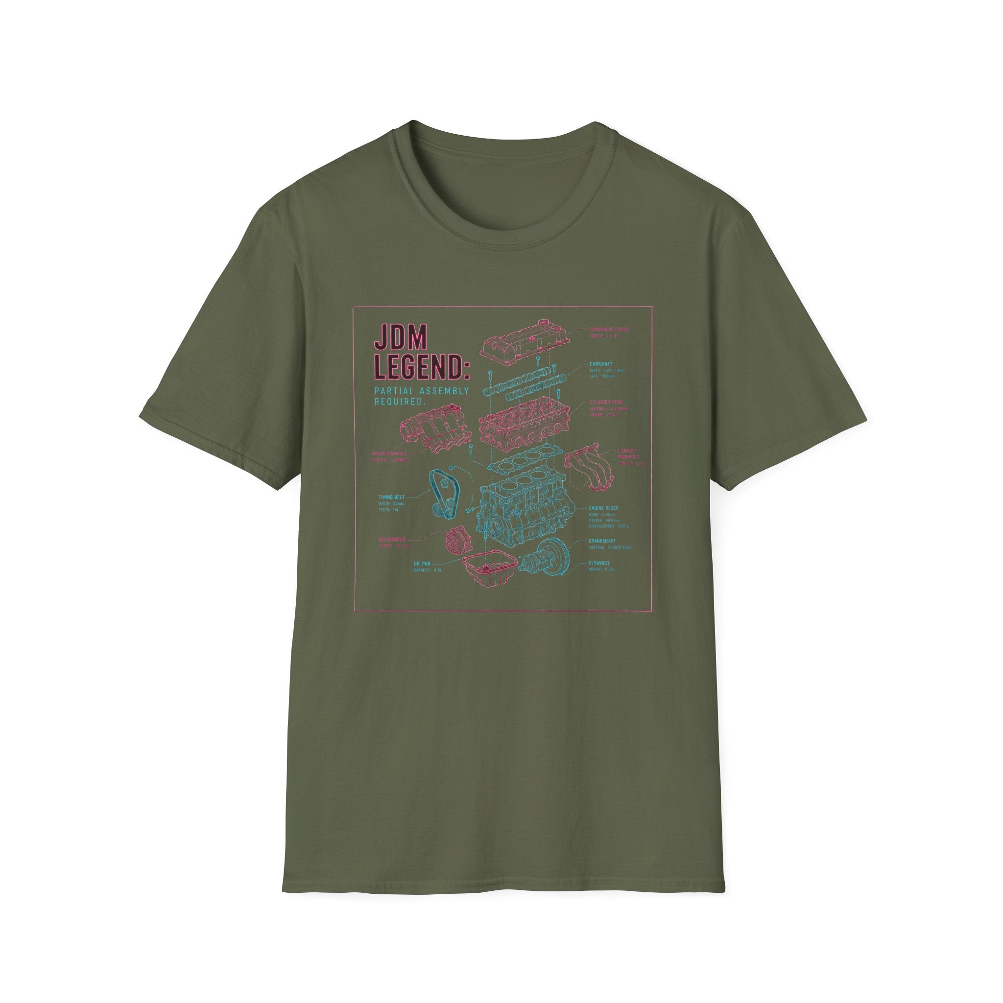 JDM Legend Engine Schematic T-Shirt