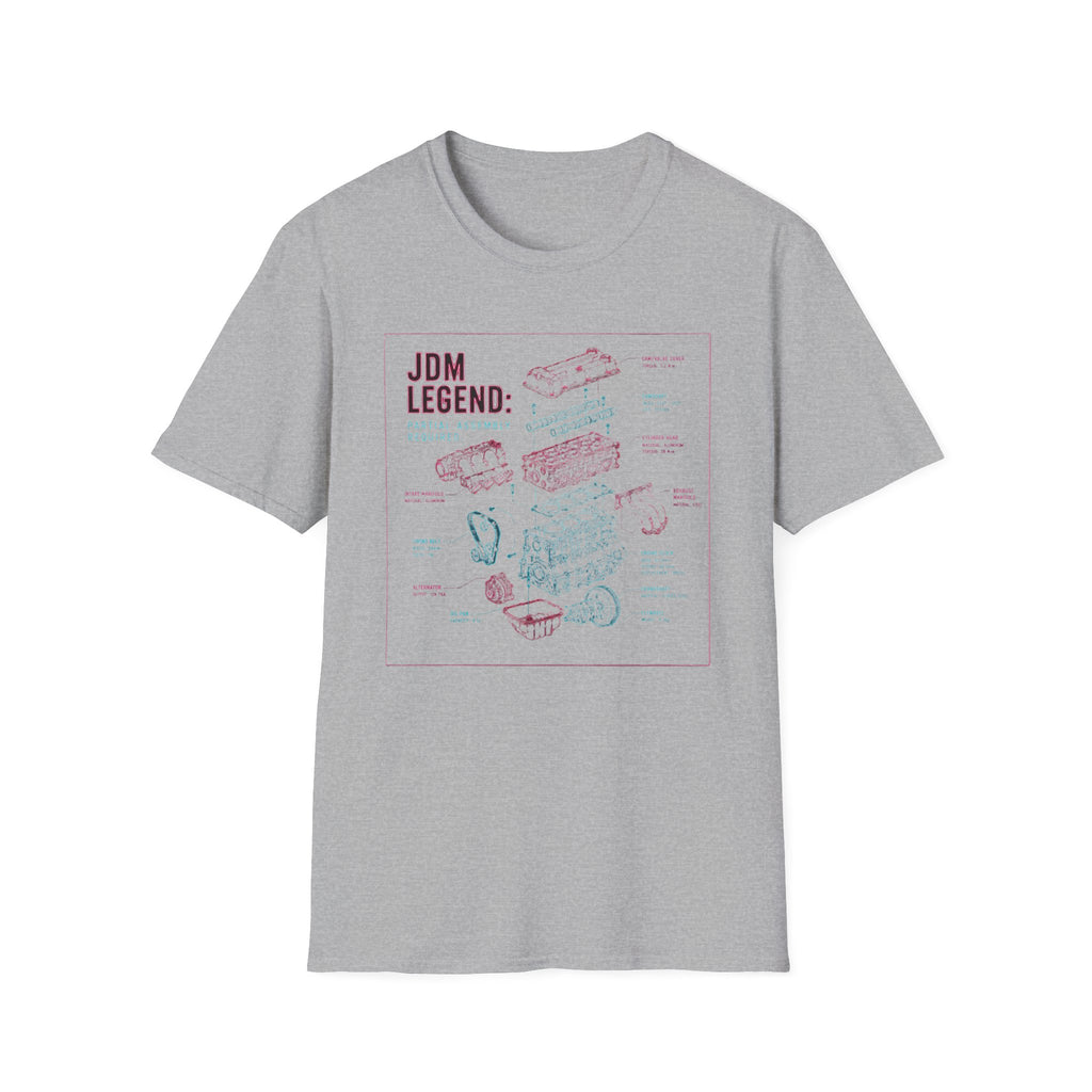 JDM Legend Engine Schematic T-Shirt