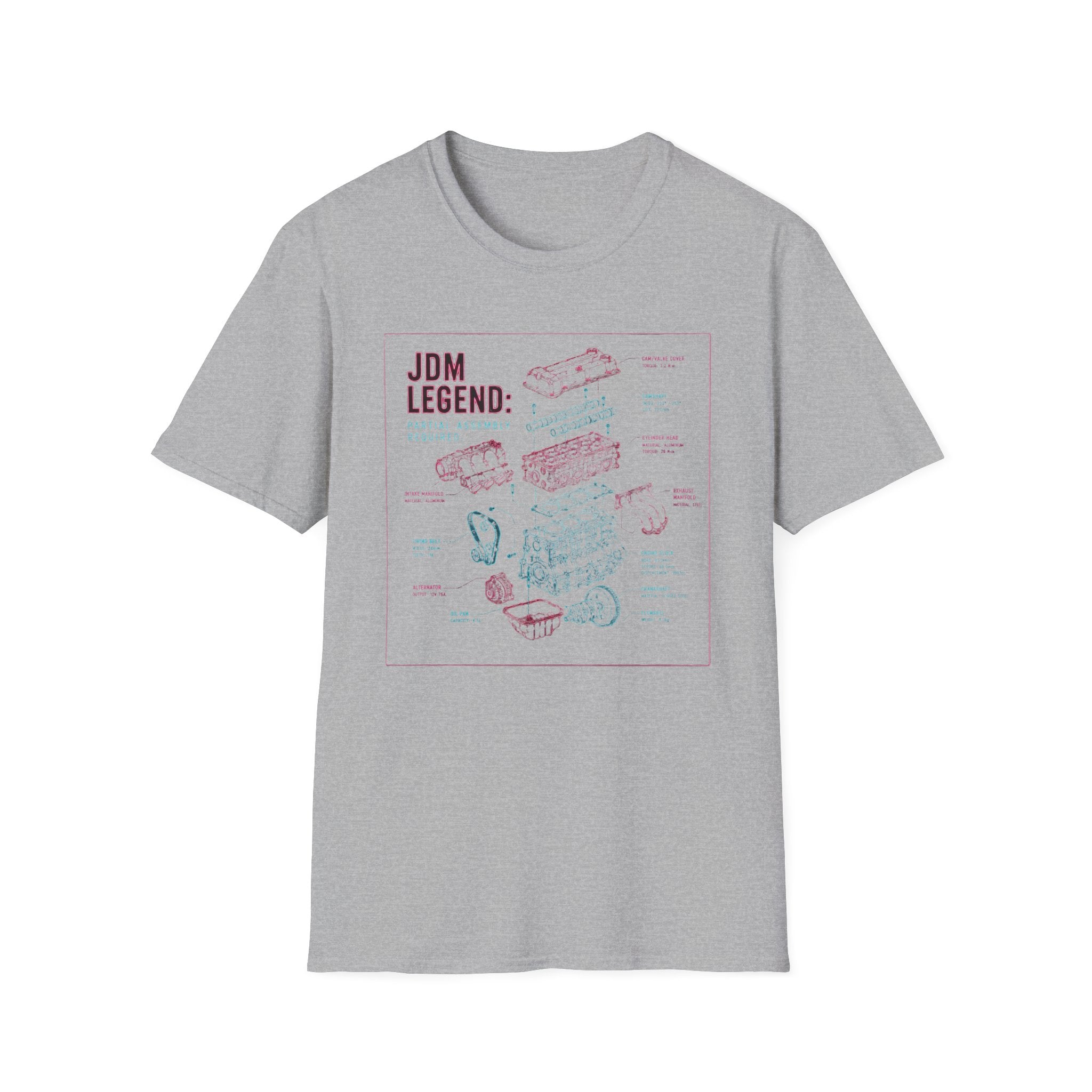 JDM Legend Engine Schematic T-Shirt