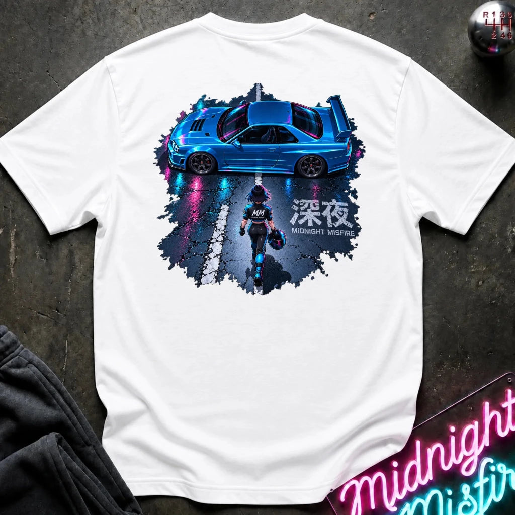 Midnight Azure 03 - Back Print T-Shirt - Midnight Misfire