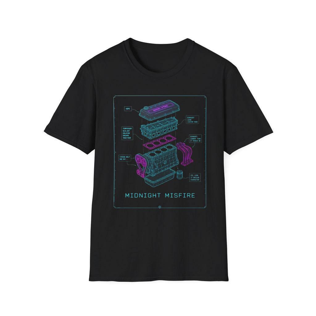 Midnight Engine Schematics T-Shirt