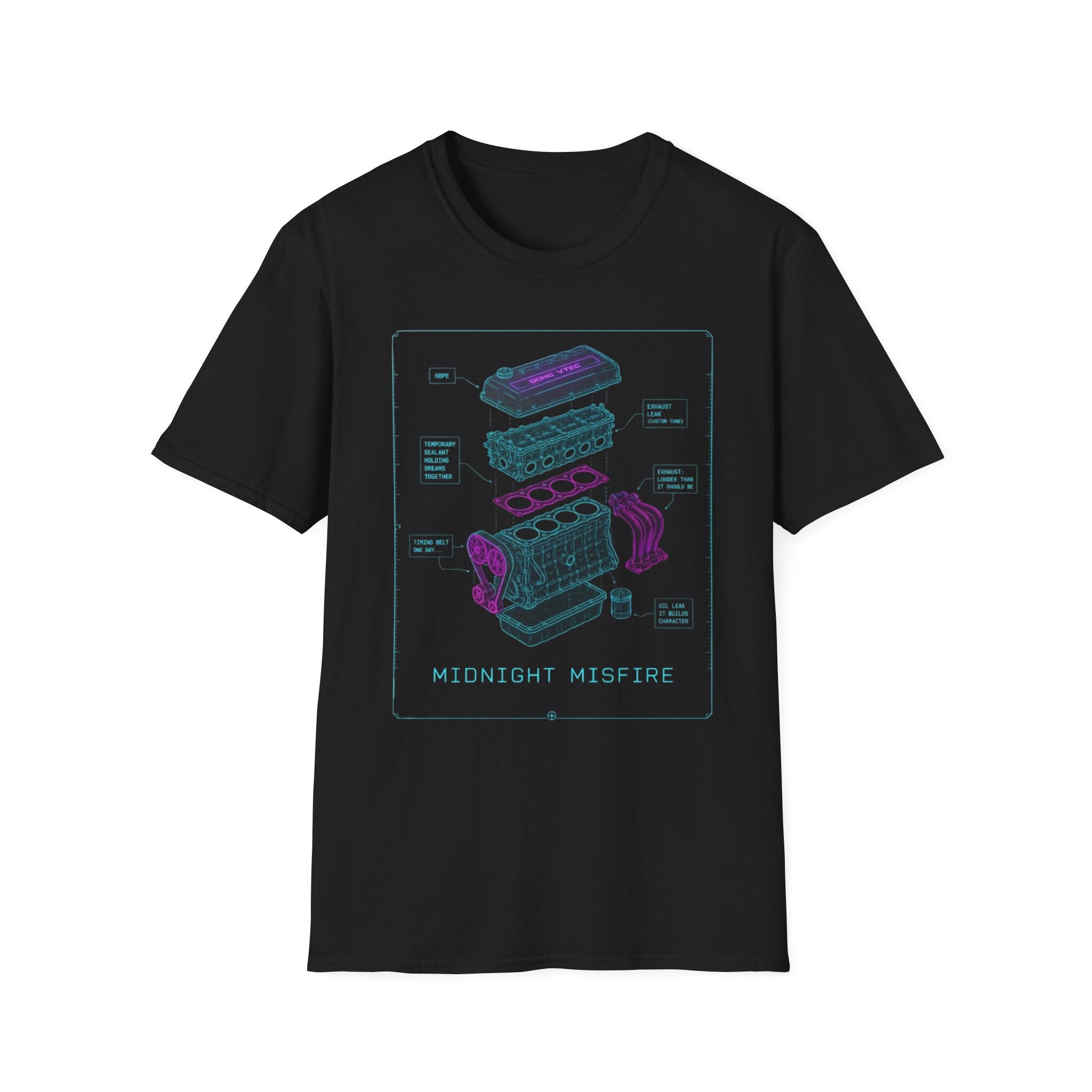 Midnight Engine Schematics T-Shirt