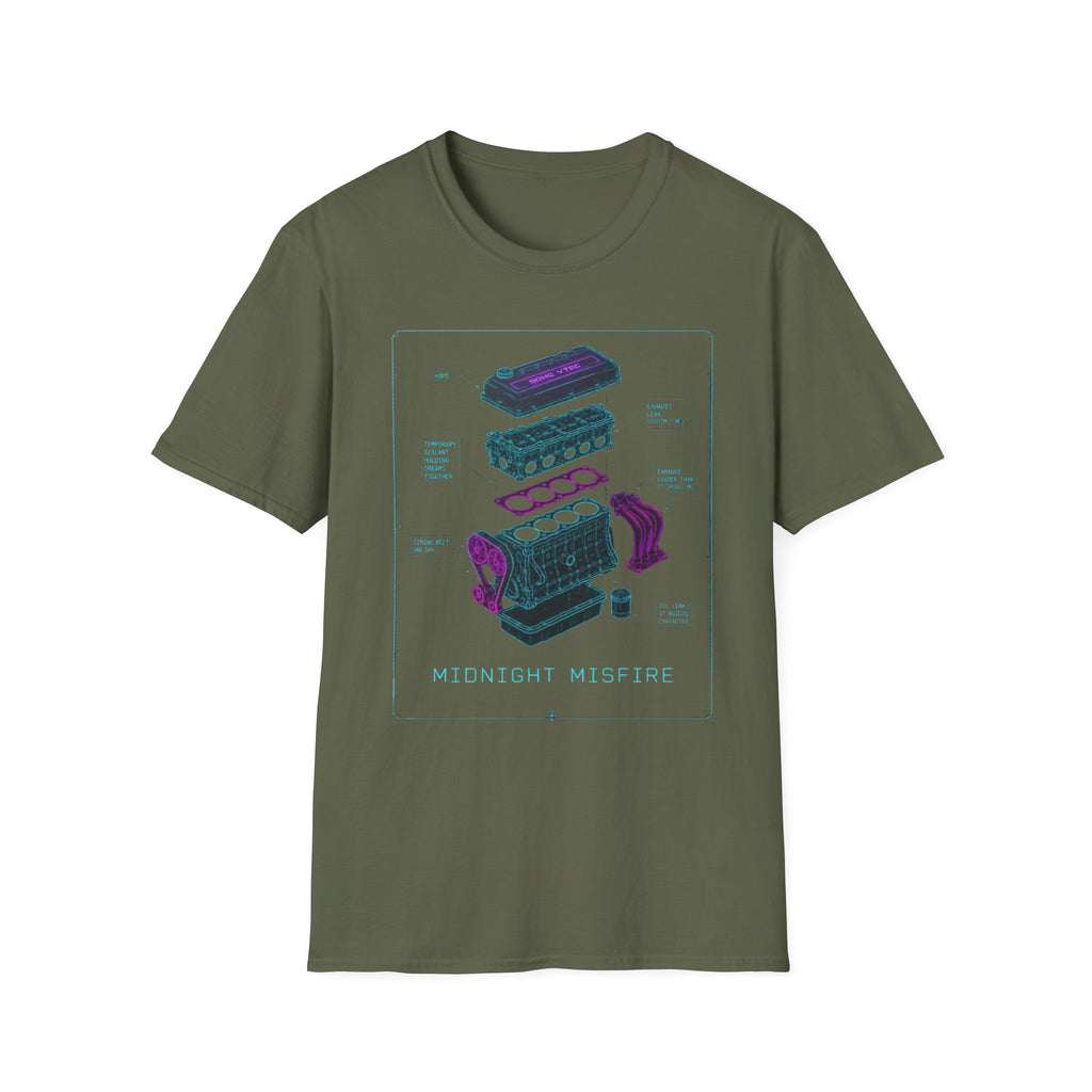 Midnight Engine Schematics T-Shirt