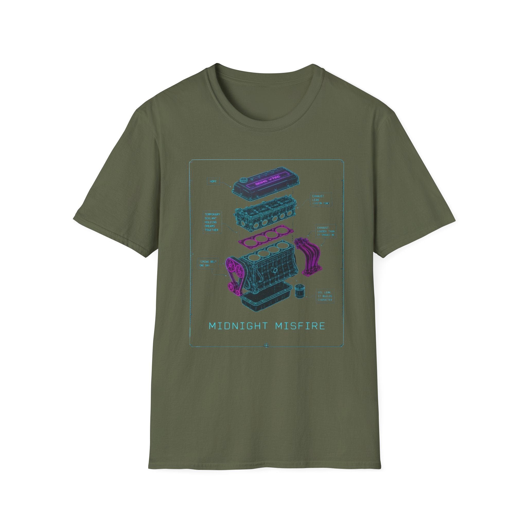 Midnight Engine Schematics T-Shirt