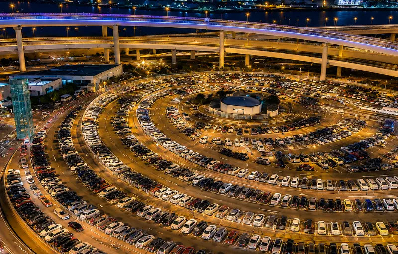 ariel  view of daikoku PA at night